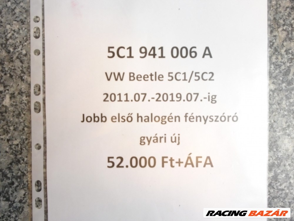 [GYÁRI ÚJ] Volkswagen Beetle 5C1/5C2 JOBB első halogén fényszóró 5. kép
